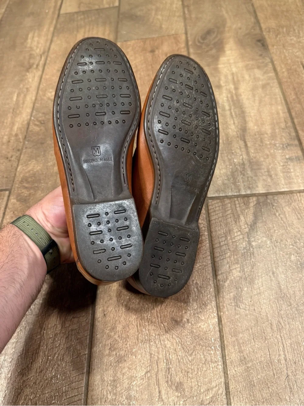 Bruno Magli Men’s Size 8.5 M Tan Leather Tassel Loafers Made In Italy